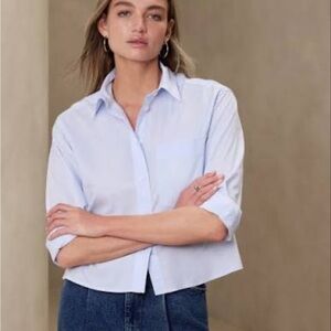 Banana Republic Cropped Button Down